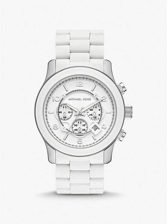 Zegarek Damskie Michael Kors Oversized Runway White-Tone Białe | PL1635NWU